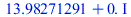 `+`(13.98271291, `*`(0., `*`(I)))