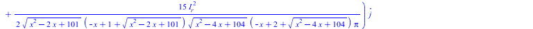 Typesetting:-mprintslash([f_istochnik_peremychka_ := `*`(mu, `*`(`+`(`/`(`*`(`/`(5, 2), `*`(`^`(I__r, 2), `*`(x))), `*`(`+`(`-`(x), 1, `*`(`^`(`+`(`*`(`^`(x, 2)), `-`(`*`(2, `*`(x))), 101), `/`(1, 2))...