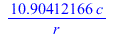 `+`(`/`(`*`(10.90412166, `*`(A)), `*`(r)))