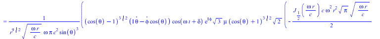 Typesetting:-mprintslash([Lame_equation_with_Toroidal_mode_of_spherical_standing_wave_11 := `+`(`-`(`/`(`*`(`/`(1, 2), `*`(rho, `*`(`+`(`-`(`*`(cos(`/`(`*`(omega, `*`(r)), `*`(c))), `*`(omega, `*`(r))...