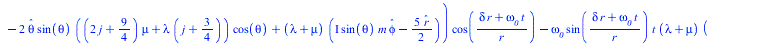 Typesetting:-mprintslash([`Lame_equation_with_Uωr` := `/`(`*`(`+`(`-`(`*`(cos(theta), `*`(_r))), `*`(sin(theta), `*`(_theta))), `*`(rho, `*`(SphericalY(j, m, theta, phi), `*`(BesselJ(`+`(j, `/`(...