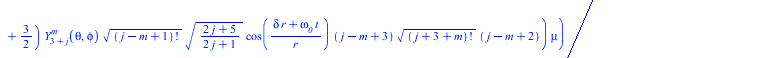 Typesetting:-mprintslash([`Lame_equation_with_Toroidal_mode_of_spherical_standing_wave_ωr` := `+`(`-`(`/`(`*`(`+`(`*`(`^`(factorial(`+`(j, m)), `/`(1, 2)), `*`(SphericalY(j, m, theta, phi), `*`(...